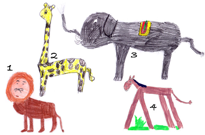 Zeichnung 4 Tiere