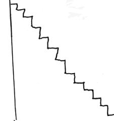 Teil von Zeichnung Startseite: Treppe als Link zur Seite der Streitschlichter-AG und der Schulregeln